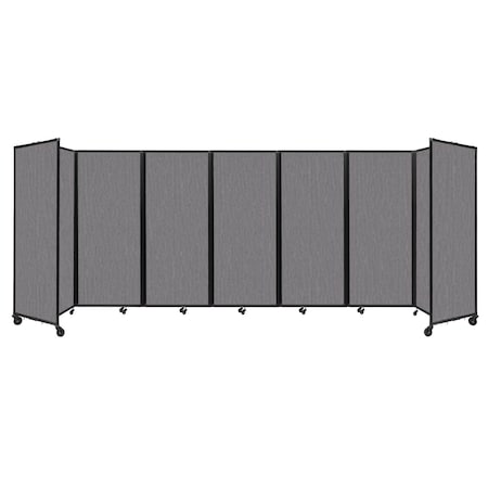 Versare Room Divider 360 Folding Portable Partition 19'6" x 6'10" Slate Fabric 1182719